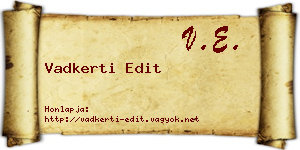 Vadkerti Edit névjegykártya